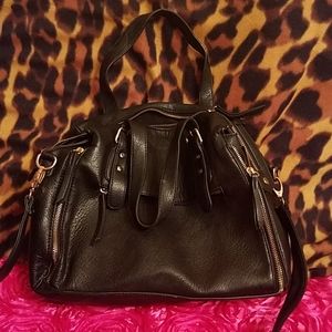 Black leather purse